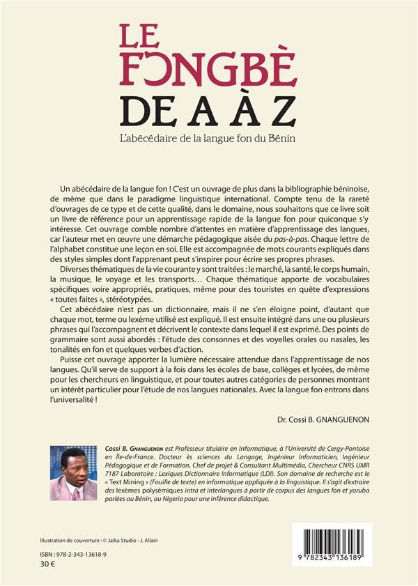 Quatrième de couverture de « LE FONGBE DE A A Z - - GUIDE DE CONVERSATION - CAHIER D'EXERCICES »