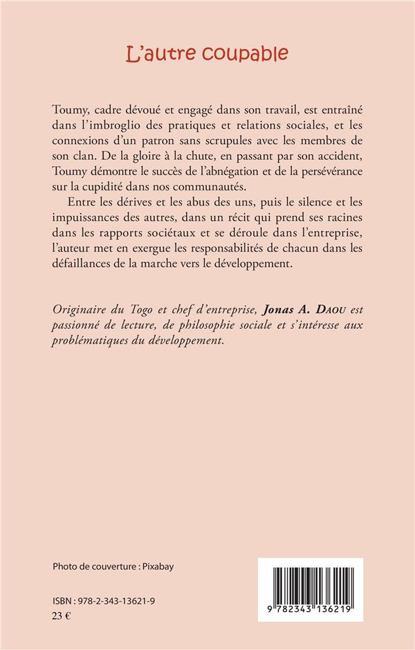 Quatrième de couverture de « L'AUTRE COUPABLE. ROMAN »