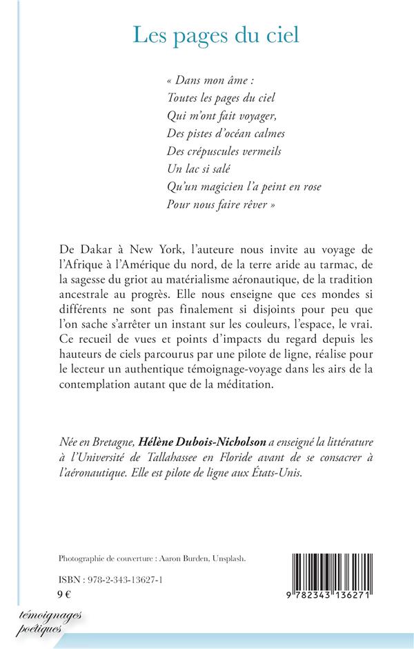 Quatrième de couverture de « LES PAGES DU CIEL »