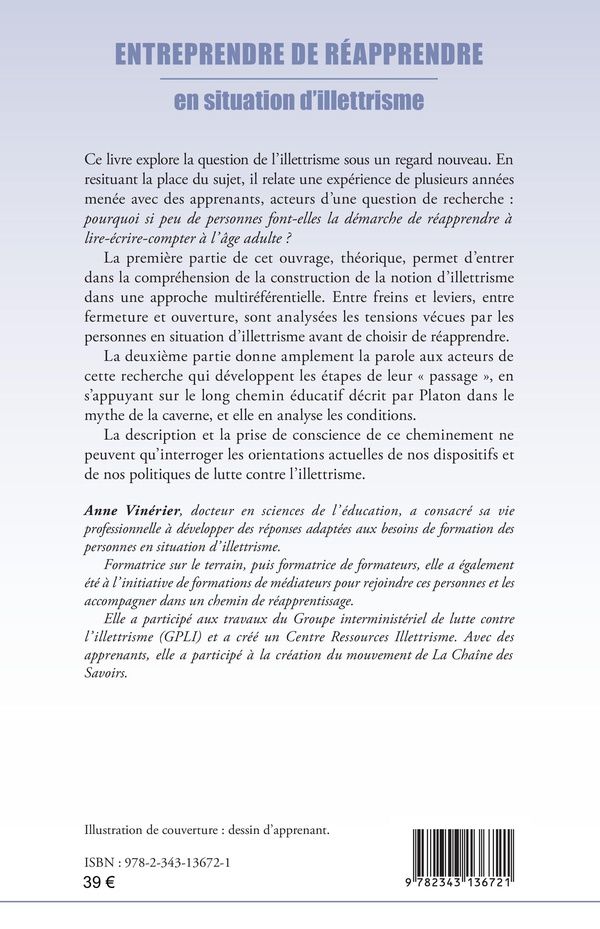 Quatrième de couverture de « ENTREPRENDRE DE REAPPRENDRE - EN SITUATION D'ILLETTRISME »