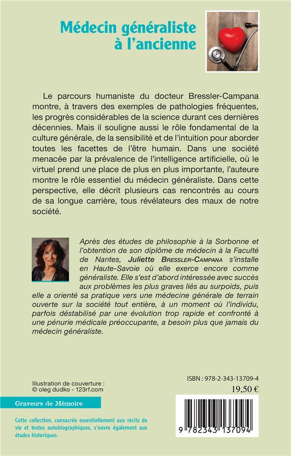 Quatrième de couverture de « MEDECIN GENERALISTE A L'ANCIENNE »
