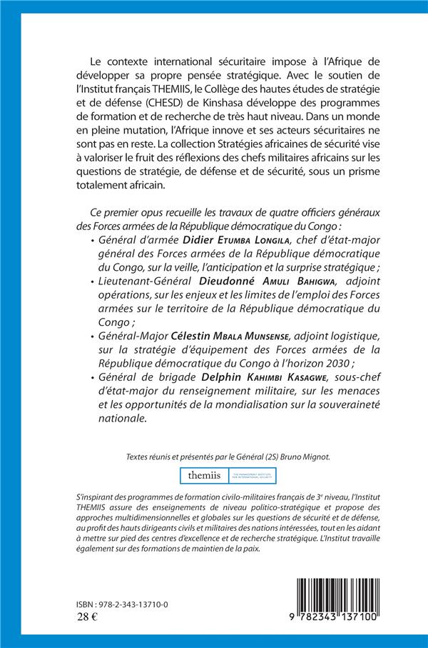 Quatrième de couverture de « APPROCHES CROISEES SUR LA REPUBLIQUE DEMOCRATIQUE DU CONGO - TRAVAUX DU COLLEGE DES HAUTES ETUDES DE »