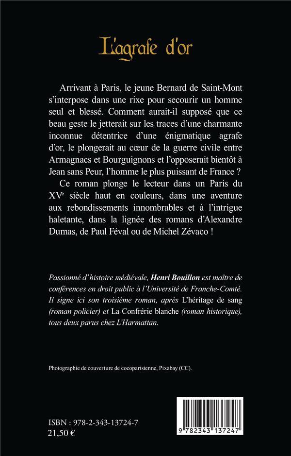 Quatrième de couverture de « L'AGRAFE D'OR - ROMAN »