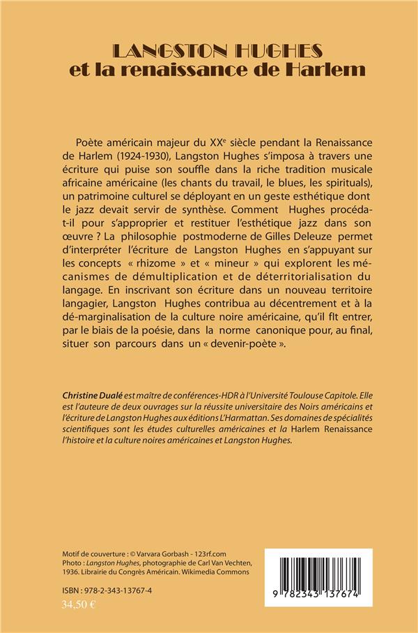 Quatrième de couverture de « LANGSTON HUGHES ET LA RENAISSANCE DE HARLEM - EMERGENCE D'UNE VOIX NOIRE AMERICAINE »