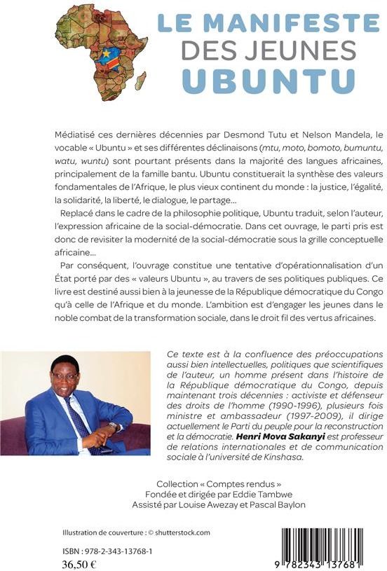 Quatrième de couverture de « LE MANIFESTE DES JEUNES UBUNTU - POUR UNE TRANSFORMATION POSITIVE DE LA SOCIETE CONGOLAISE »