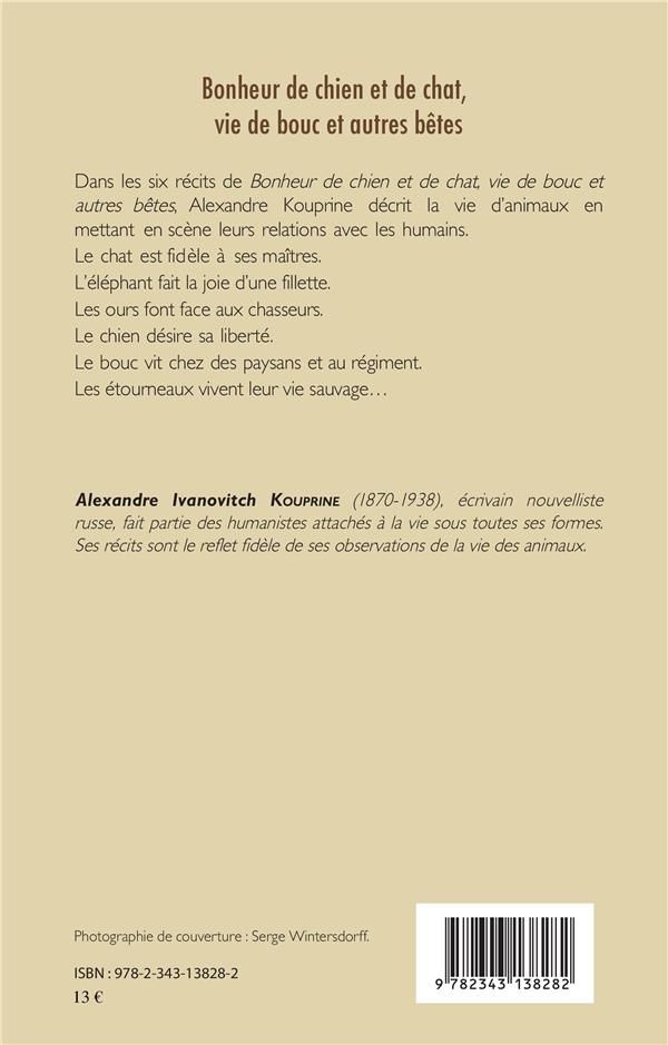 Quatrième de couverture de « BONHEUR DE CHIEN ET DE CHAT, VIE DE BOUC ET AUTRES BETES »