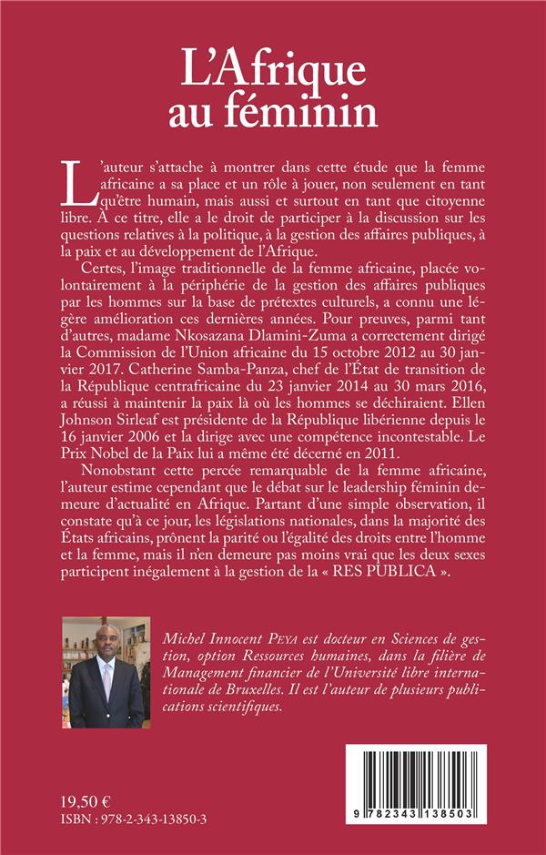Quatrième de couverture de « L'AFRIQUE AU FEMININ - DE LA VICTIMISATION AU LEADERSHIP »