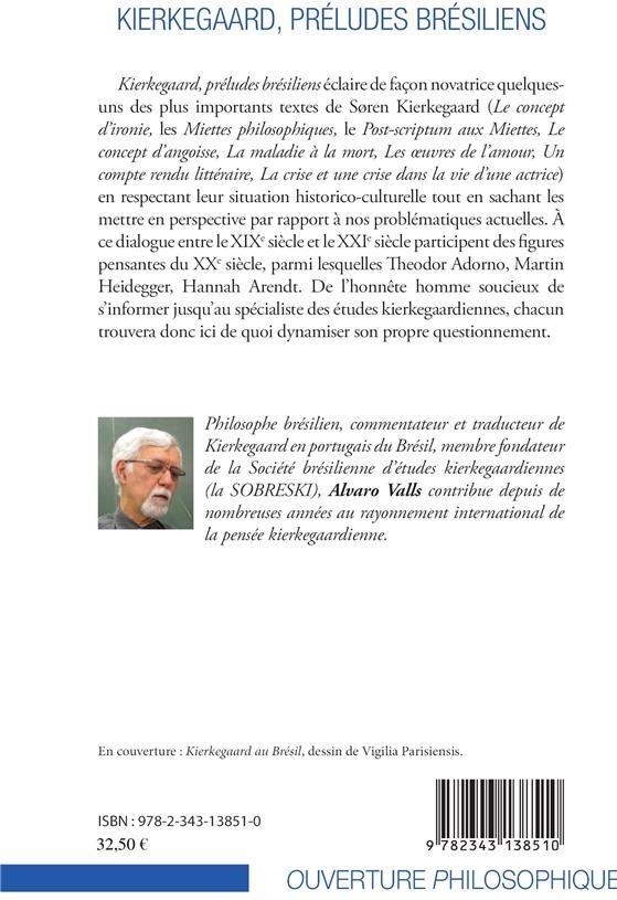 Quatrième de couverture de « KIERKEGAARD, PRELUDES BRESILIENS »