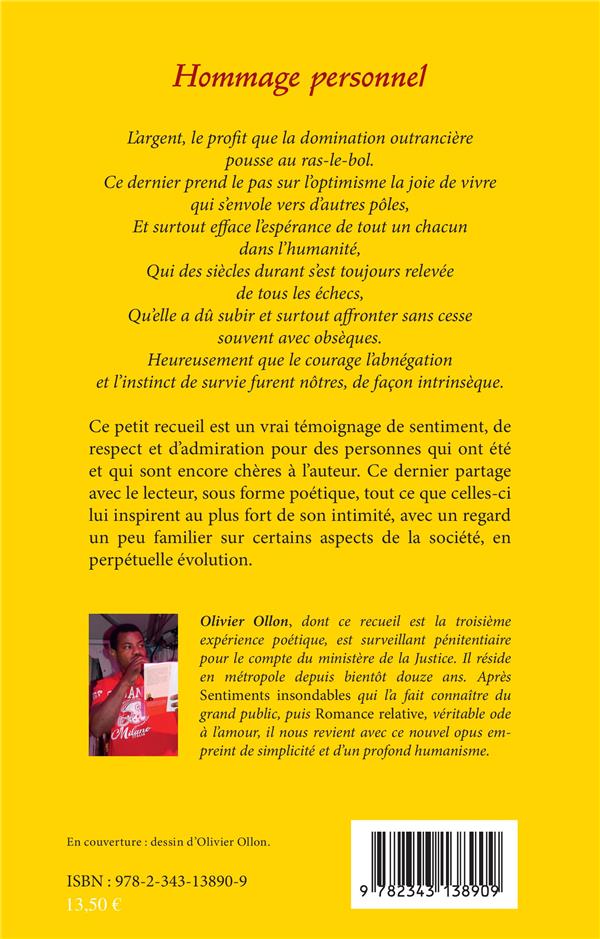 Quatrième de couverture de « HOMMAGE PERSONNEL »
