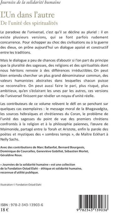 Quatrième de couverture de « L'UN DANS L'AUTRE »