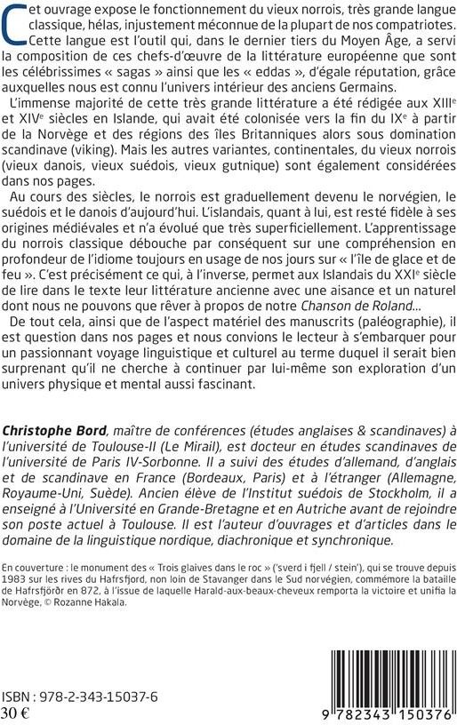 Quatrième de couverture de « INITIATION A L'ETUDE LA LANGUE DES VIKINGS - SCANDINAVIE MEDIEVAL »