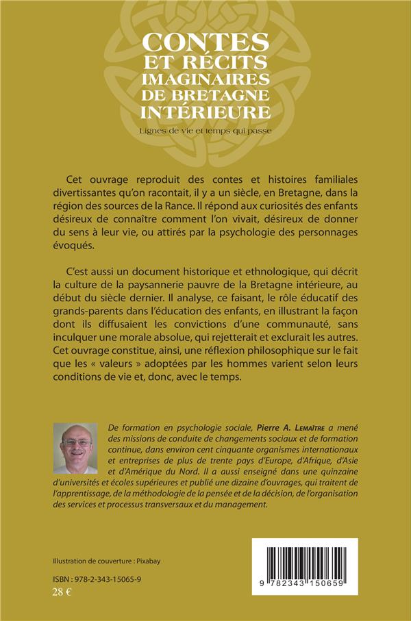 Quatrième de couverture de « Contes et récits imaginaires de Bretagne intérieure : lignes de vie et temps qui passe »
