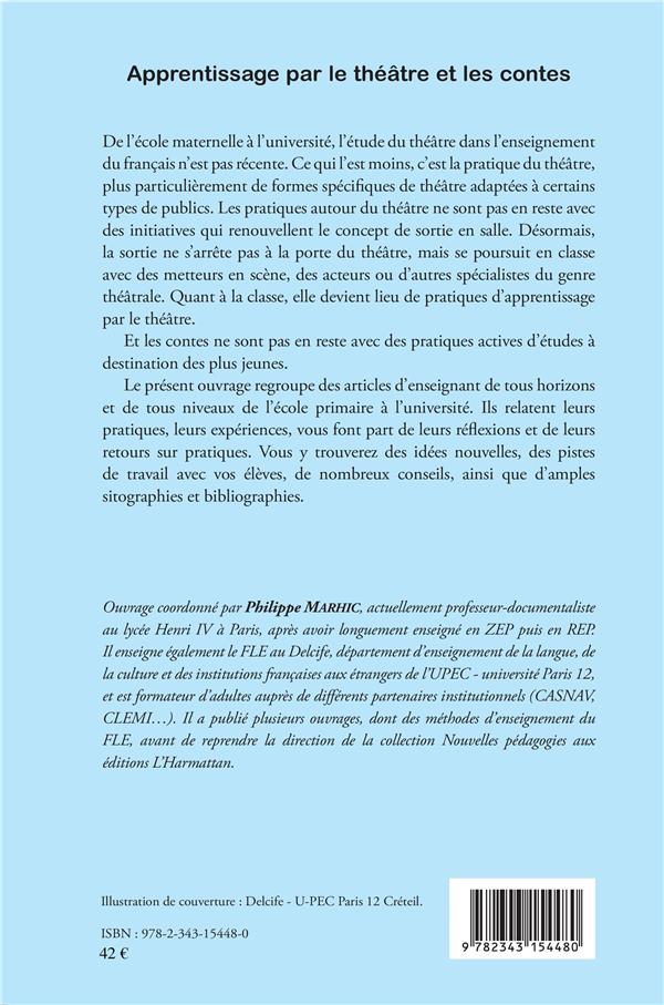 Quatrième de couverture de « APPRENTISSAGE PAR LE THEATRE ET LES CONTES - LA LANGUE EN ACTION »