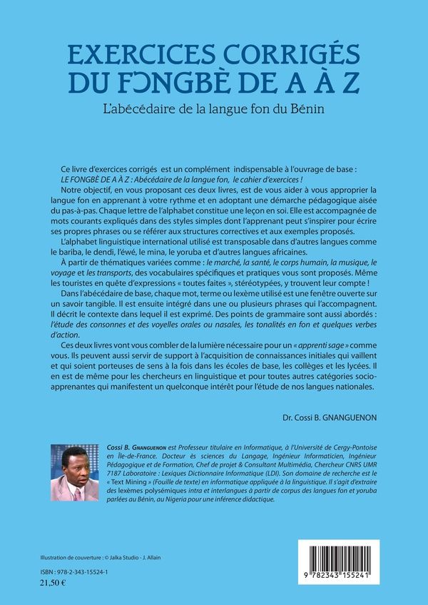 Quatrième de couverture de « EXERCICES CORRIGES DU FONGBE DE A A Z - - GUIDE PRATIQUE DE CONVERSATION »