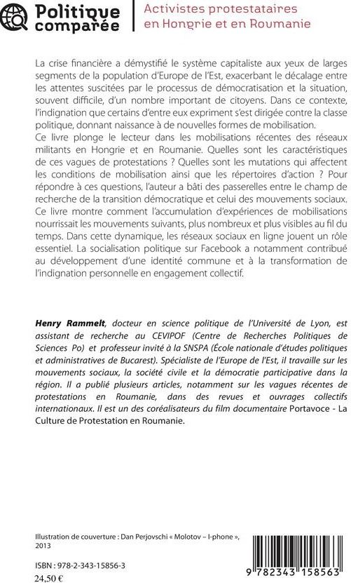 Quatrième de couverture de « ACTIVISTES PROTESTATAIRES EN HONGRIE ET EN ROUMANIE »