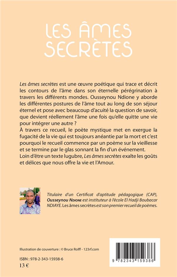 Quatrième de couverture de « LES AMES SECRETES - POEMES »