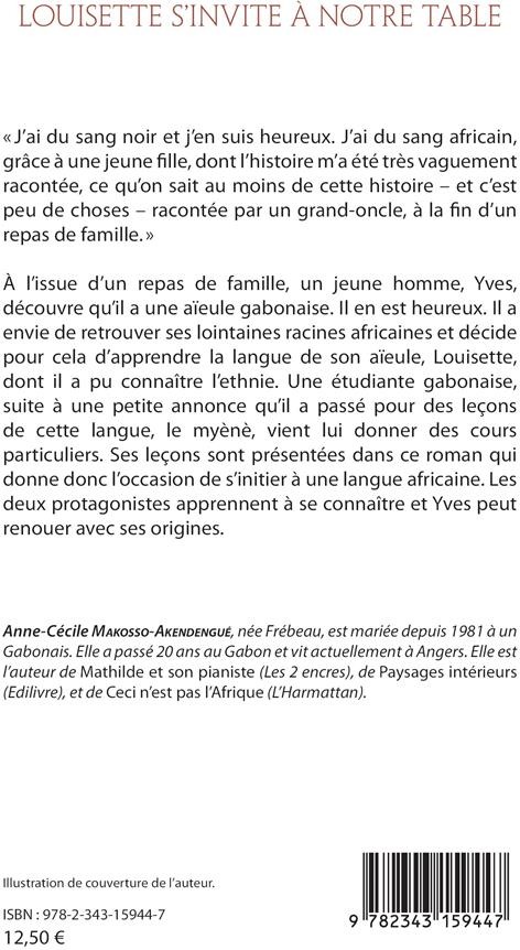 Quatrième de couverture de « LOUISETTE S'INVITE A NOTRE TABLE »