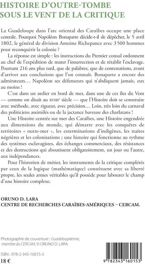 Quatrième de couverture de « HISTOIRE D'OUTRE-TOMBE SOUS LE VENT DE LA CRITIQUE »