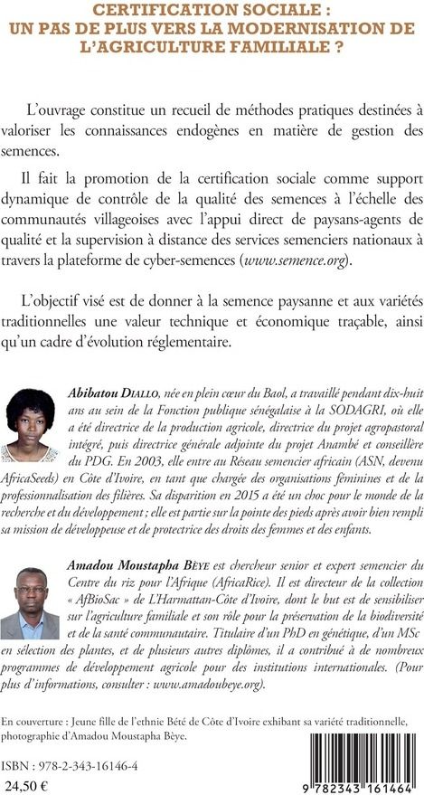 Quatrième de couverture de « CERTIFICATION SOCIALE : UN PAS DE PLUS VERS LA MODERNISATION DE L'AGRICULTURE FAMILIALE ? »