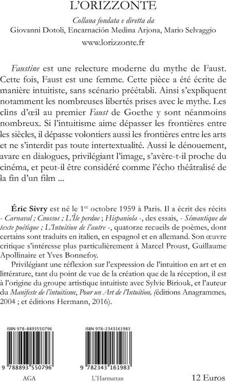 Quatrième de couverture de « FAUSTINE »
