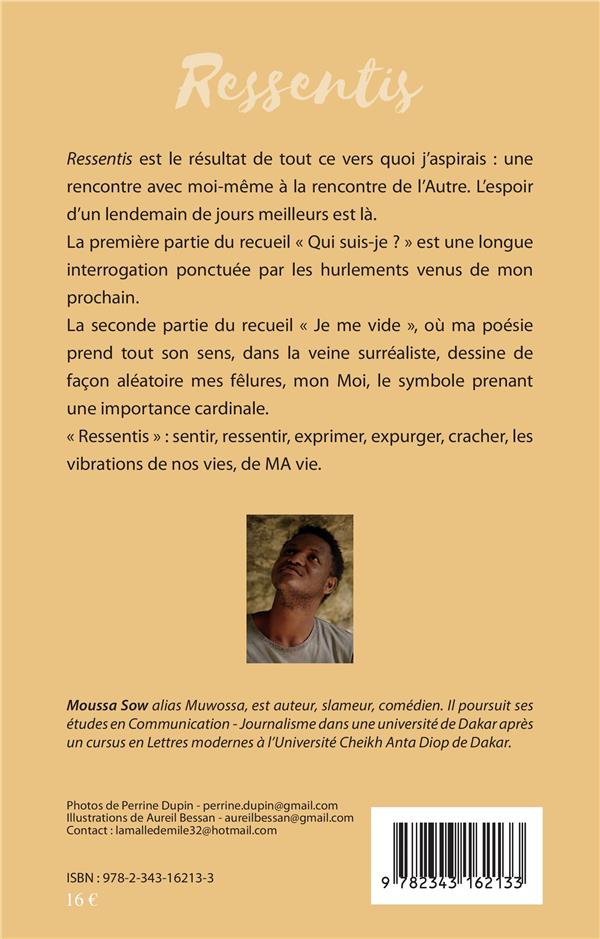 Quatrième de couverture de « RESSENTIS - POEMES »