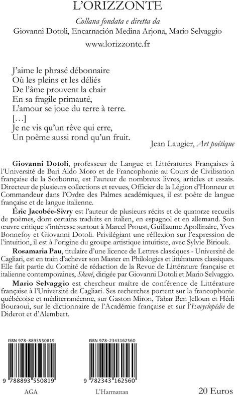 Quatrième de couverture de « DANS LES MAINS DU MONDE - HOMMAGE A JEAN LAUGIER »