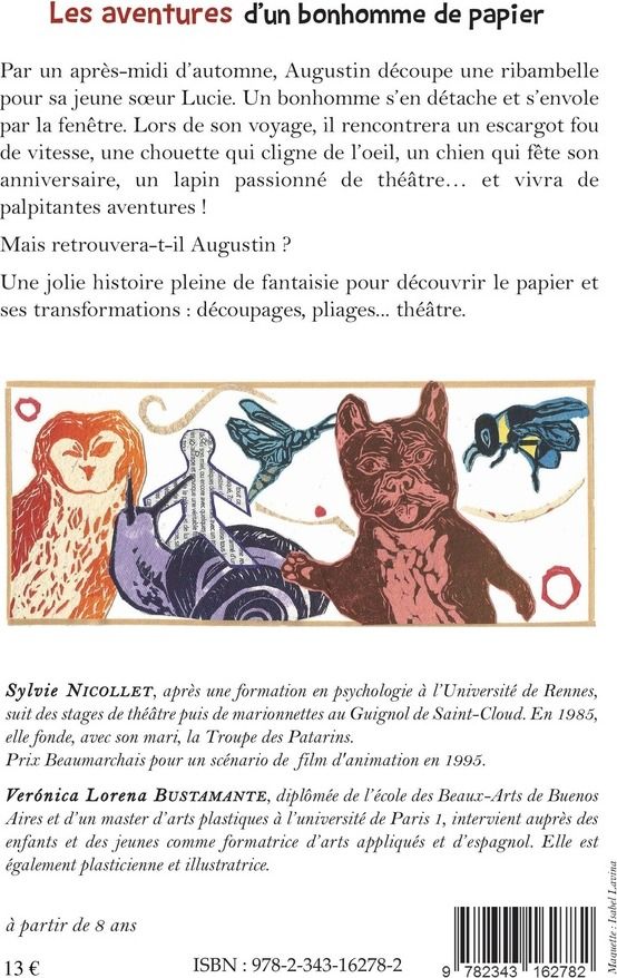Quatrième de couverture de « LES AVENTURES D'UN BONHOMME DE PAPIER »