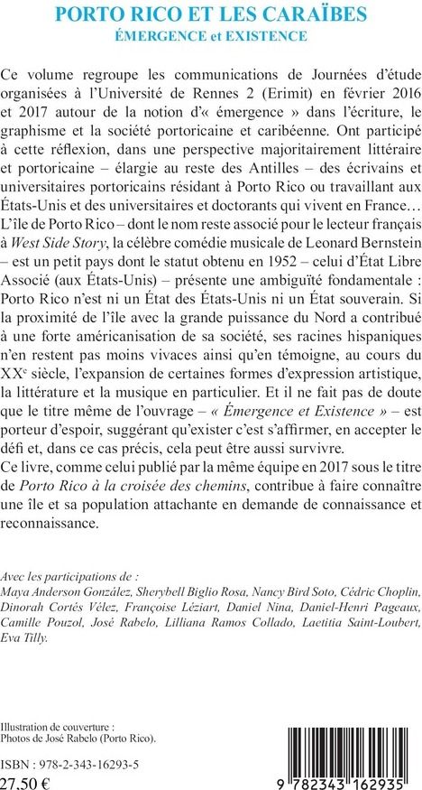 Quatrième de couverture de « PORTO RICO ET LES CARAIBES - EMERGENCE ET EXISTENCE - EDITION BILINGUE »