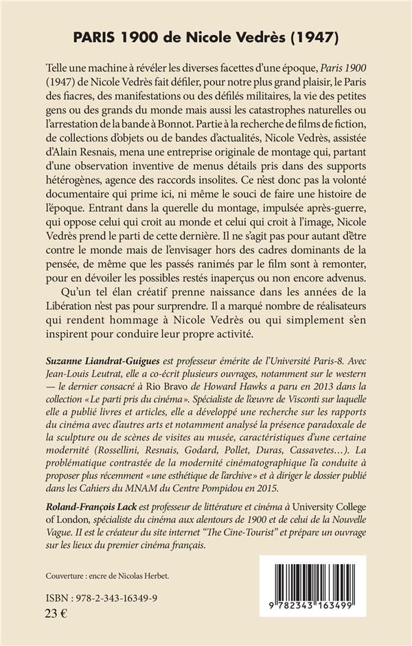 Quatrième de couverture de « PARIS 1900 - DE NICOLE VEDRES (1947) - KALEIDOSCOPE DES JOURS »