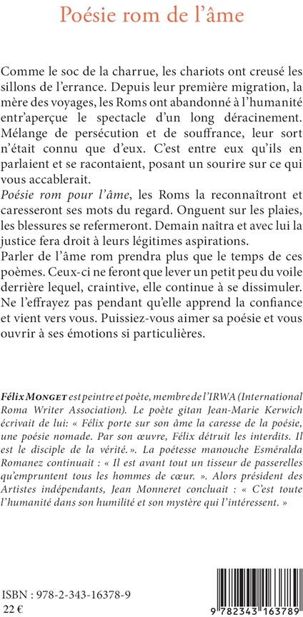 Quatrième de couverture de « POESIE ROM DE L'AME - ROMA POETRY OF THE SOUL - ROMA POEZIYA PO O DUXO »