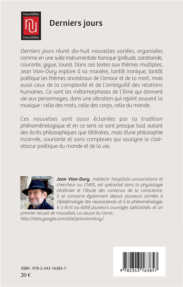 Quatrième de couverture de « DERNIERS JOURS - NOUVELLES »