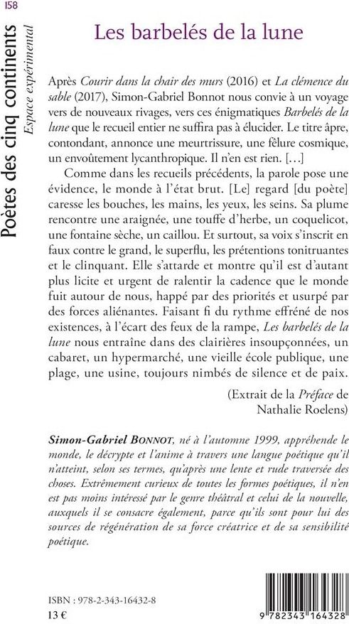 Quatrième de couverture de « LES BARBELES DE LA LUNE »
