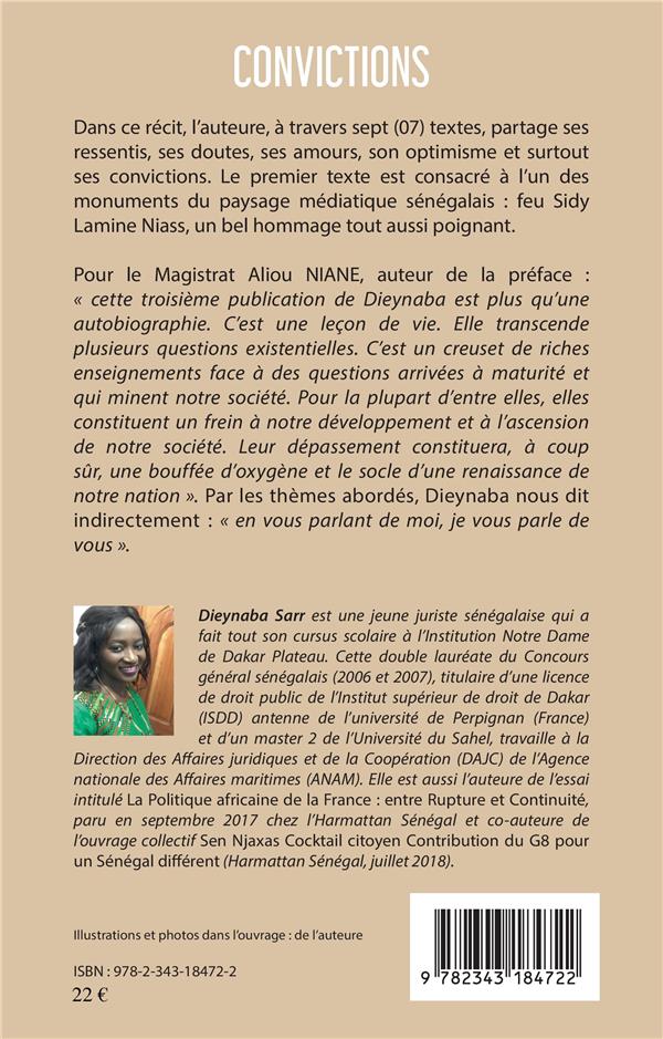 Quatrième de couverture de « CONVICTIONS »