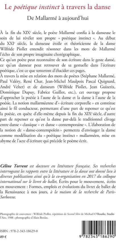 Quatrième de couverture de « LE POETIQUE INSTINCT A TRAVERS LA DANSE - DE MALLARME A AUJOURD'HUI »