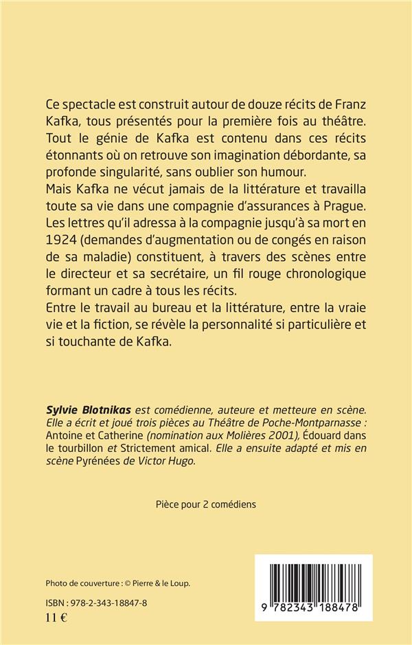 Quatrième de couverture de « LES RECITS DE MONSIEUR KAFKA »