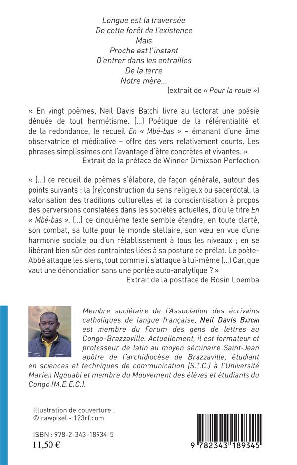 Quatrième de couverture de « EN "MBE-BAS". POESIE »