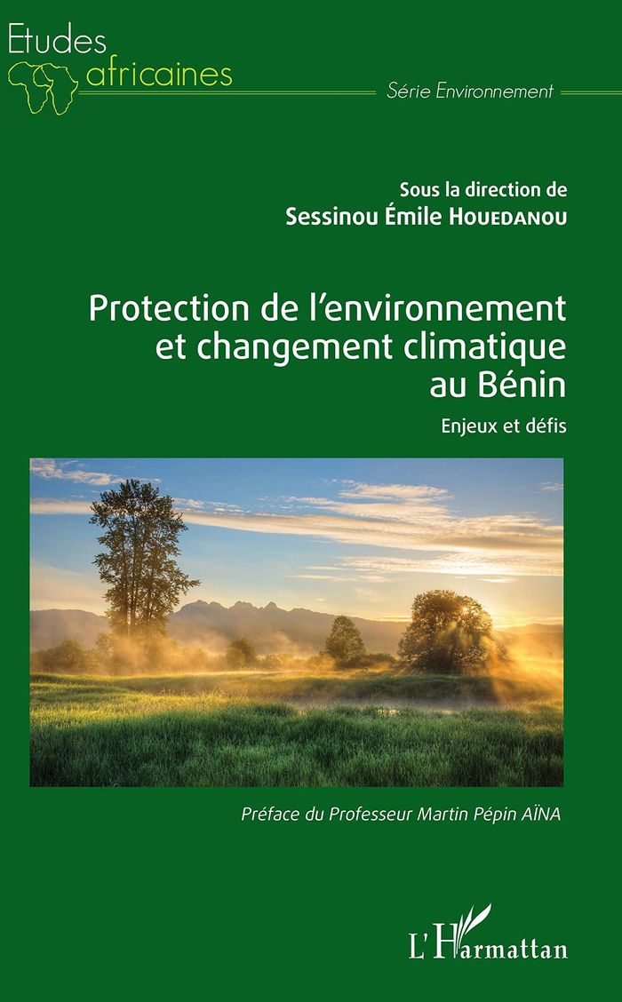 Couverture du livre « PROTECTION DE L'ENVIRONNEMENT ET CHANGEMENT CLIMATIQUE AU BENIN - ENJEUX ET DEFIS » de Houedanou S E., librairie Les Contes Infusés à Corte