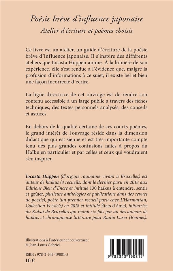 Quatrième de couverture de « POESIE BREVE D'INFLUENCE JAPONAISE - ATELIER D'ECRITURE ET POEMES CHOISIS »