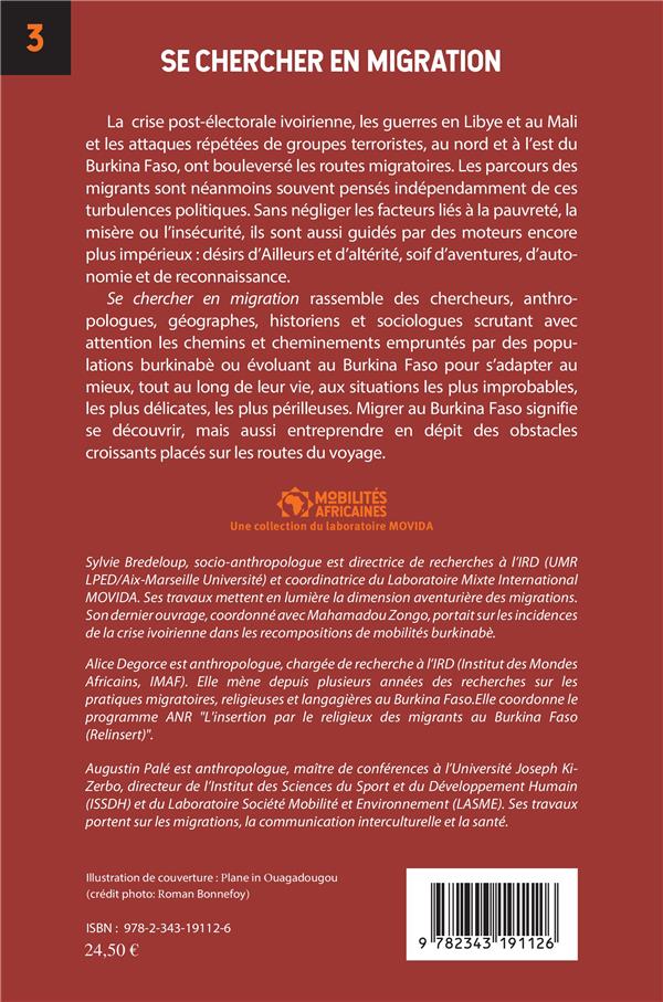 Quatrième de couverture de « SE CHERCHER EN MIGRATION - EXPERIENCES BURKINABE »
