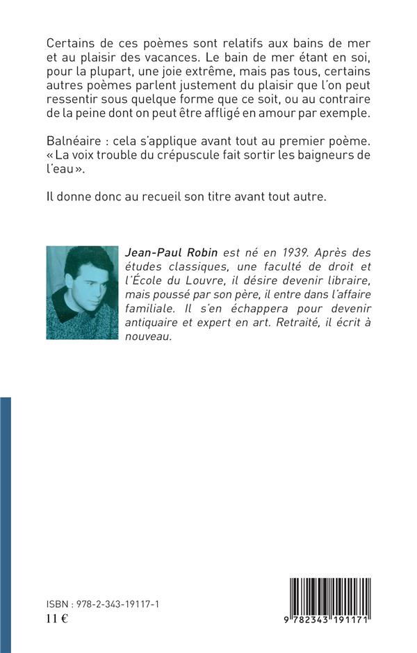 Quatrième de couverture de « BALNEAIRE - POEMES »