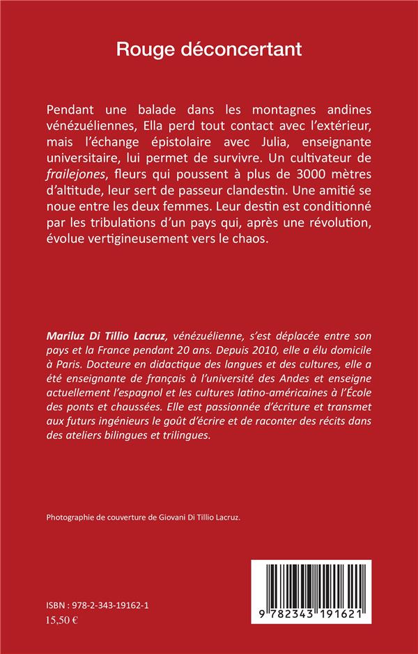 Quatrième de couverture de « ROUGE DECONCERTANT - ROMAN »