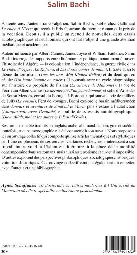Quatrième de couverture de « SALIM BACHI »
