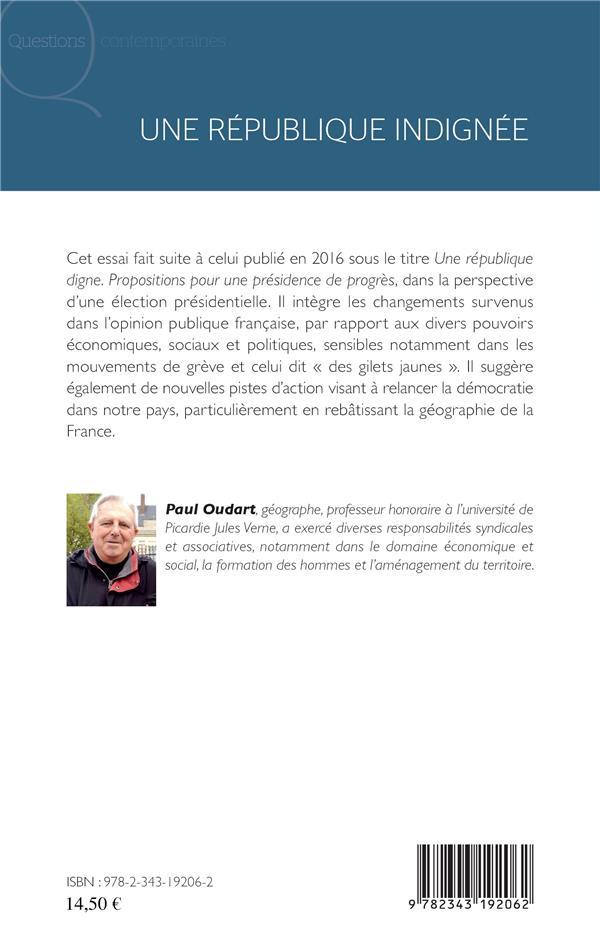 Quatrième de couverture de « UNE REPUBLIQUE INDIGNEE »