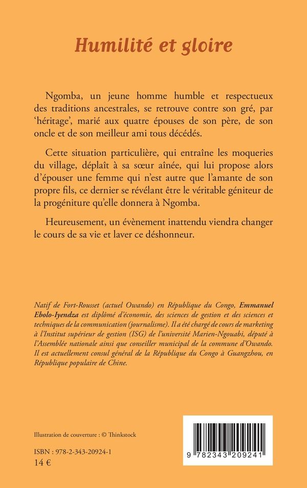 Quatrième de couverture de « HUMILITE ET GLOIRE. ROMAN »