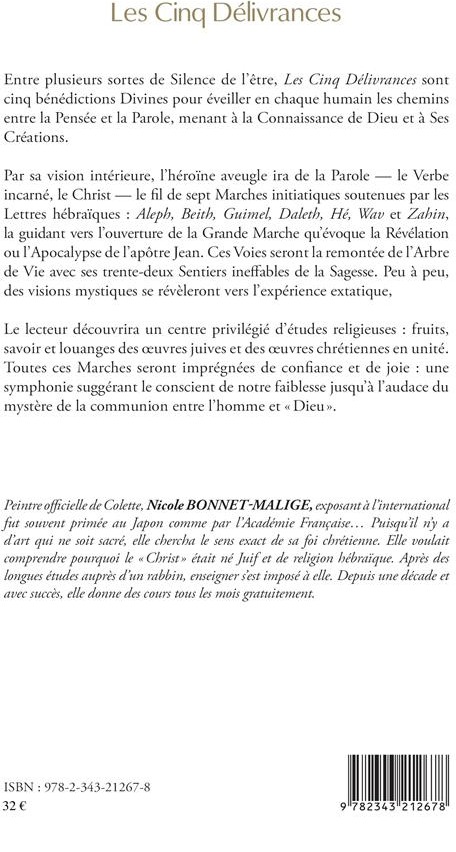 Quatrième de couverture de « LES CINQ DELIVRANCES - ROMAN INITIATIQUE »