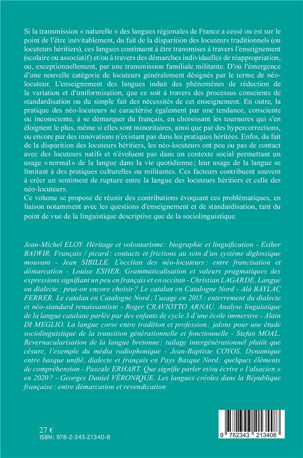 Quatrième de couverture de « ENTRE FRANCISATION ET DEMARCATION. - USAGES HERITES ET USAGES RENAISSANTISTES DES LANGUES REGIONALES »