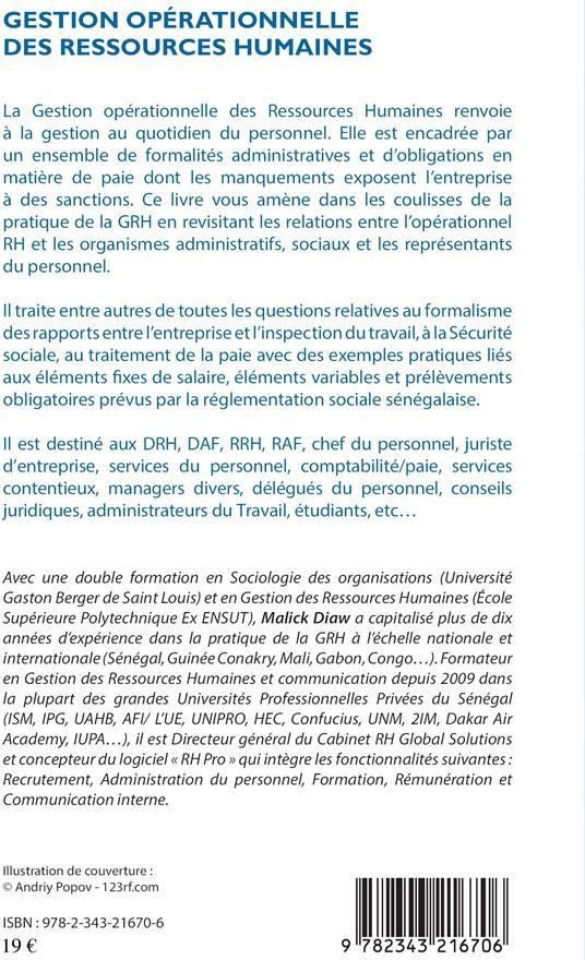 Quatrième de couverture de « GESTION OPERATIONNELLE DES RESSOURCES HUMAINES »