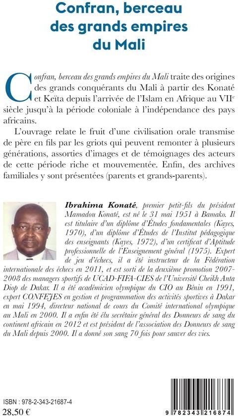 Quatrième de couverture de « CONFRAN, BERCEAU DES GRANDS EMPIRES DU MALI »