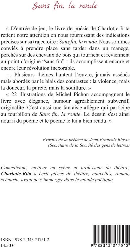 Quatrième de couverture de « SANS FIN, LA RONDE - POEMES »