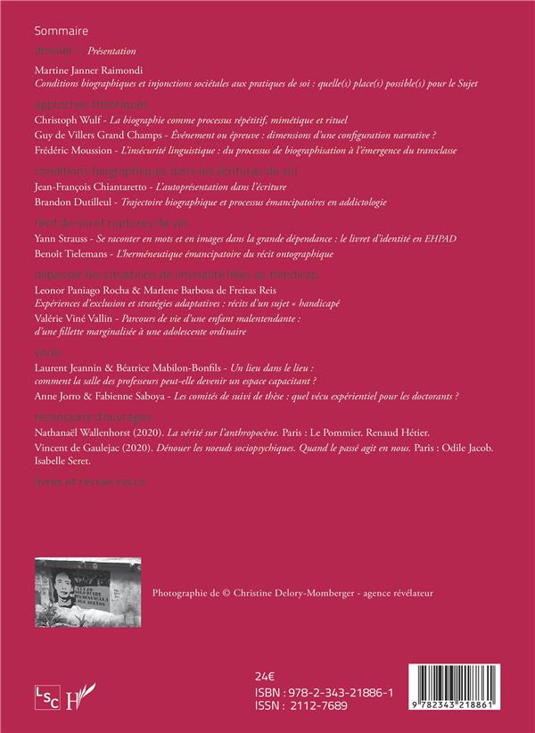 Quatrième de couverture de « CONDITIONS BIOGRAPHIQUES ET EXPERIENCES DU SUJET - VOL10 »